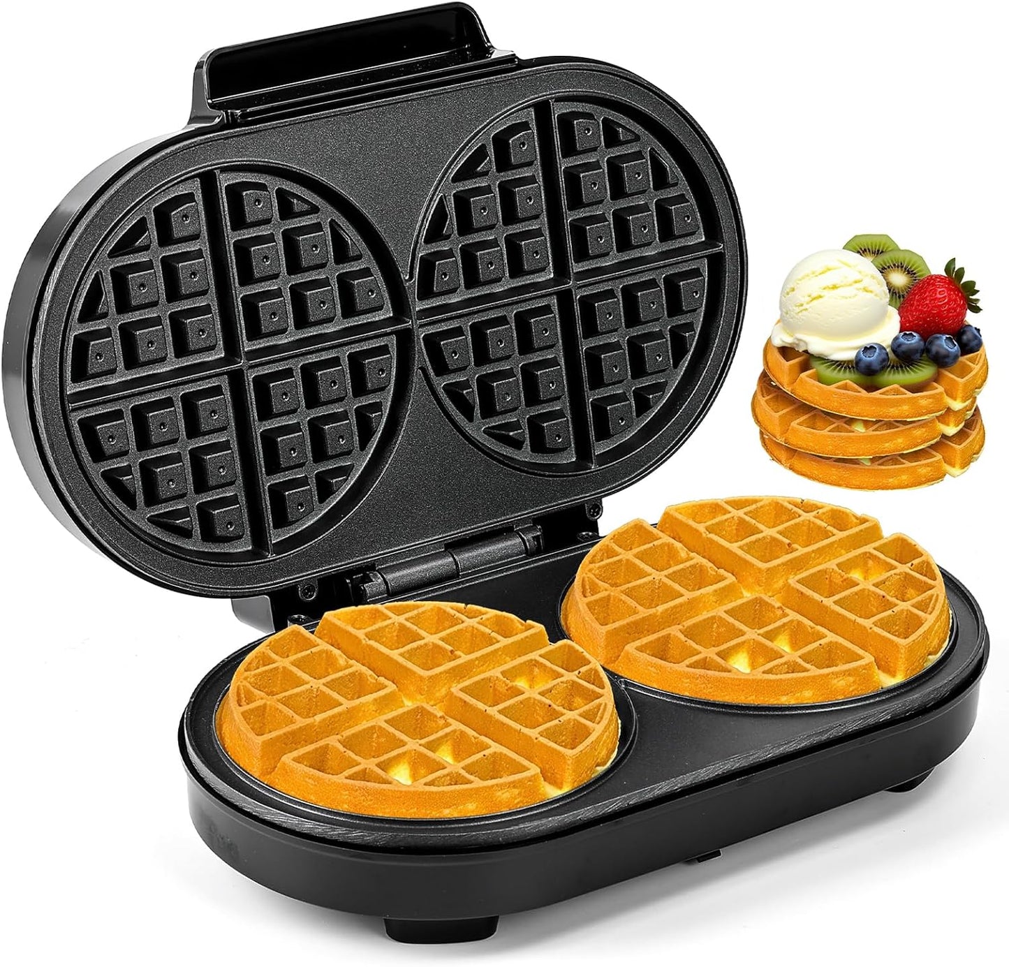 Double Waffle Maker 6 Inch for Perfect Keto Chaffles Anytime