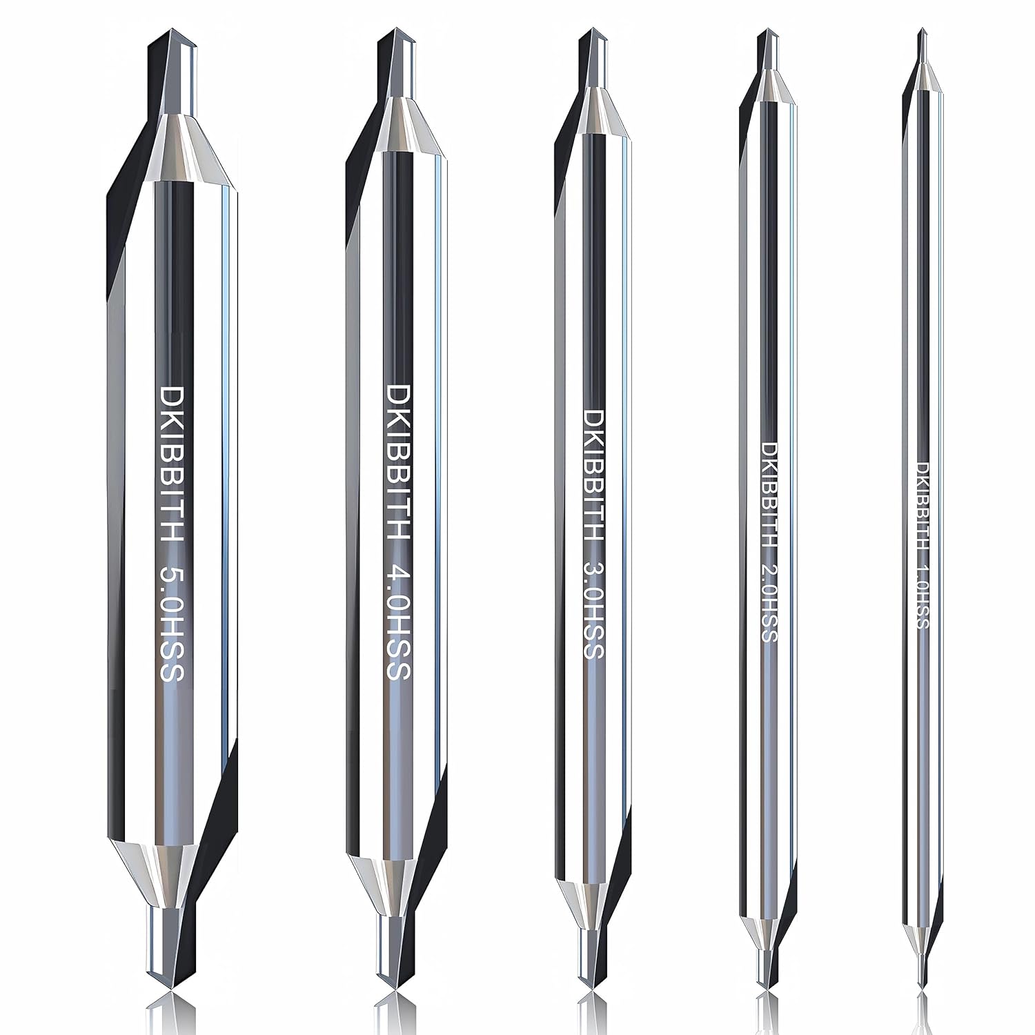 5pc Long Center Drill Bit Set for Metalworking and Woodworking