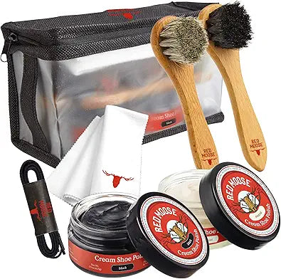 RED MOOSE Full Leather Shoe Polish Kit for Perfect Footwear Care