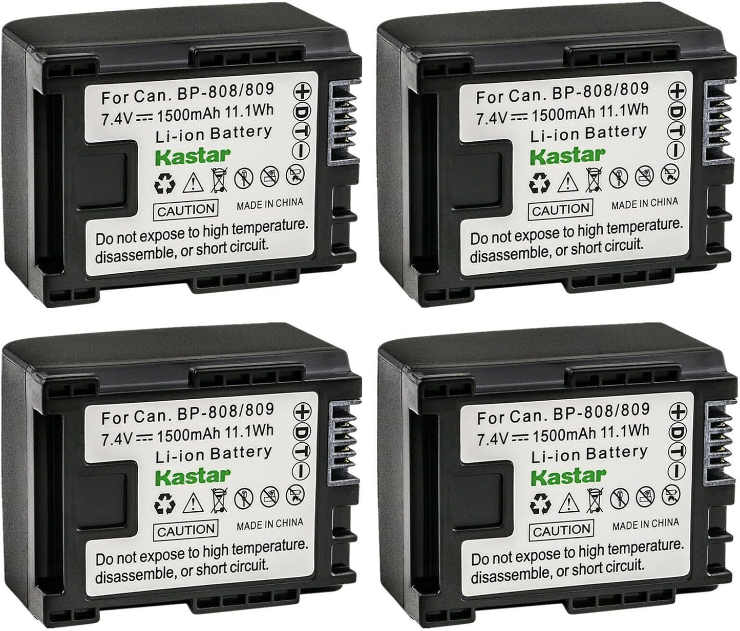 Kastar 4-Pack BP-809 Battery for Canon VIXIA HF Cameras