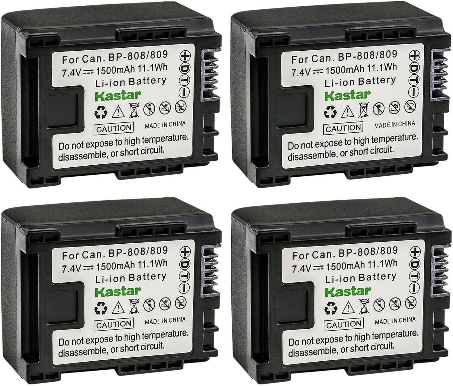 Kastar 4-Pack BP-809 Battery for Canon VIXIA HF Cameras