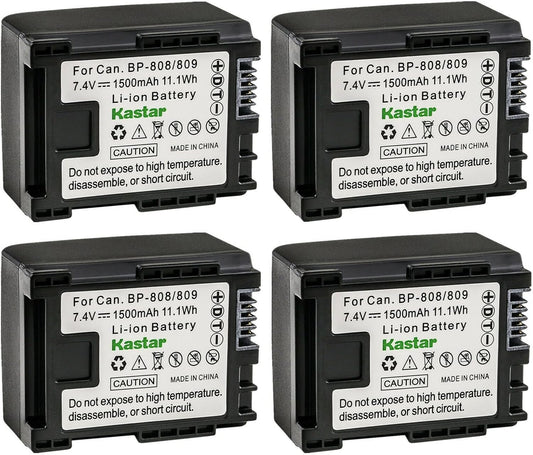Kastar 4-Pack BP-809 Battery for Canon VIXIA HF Cameras
