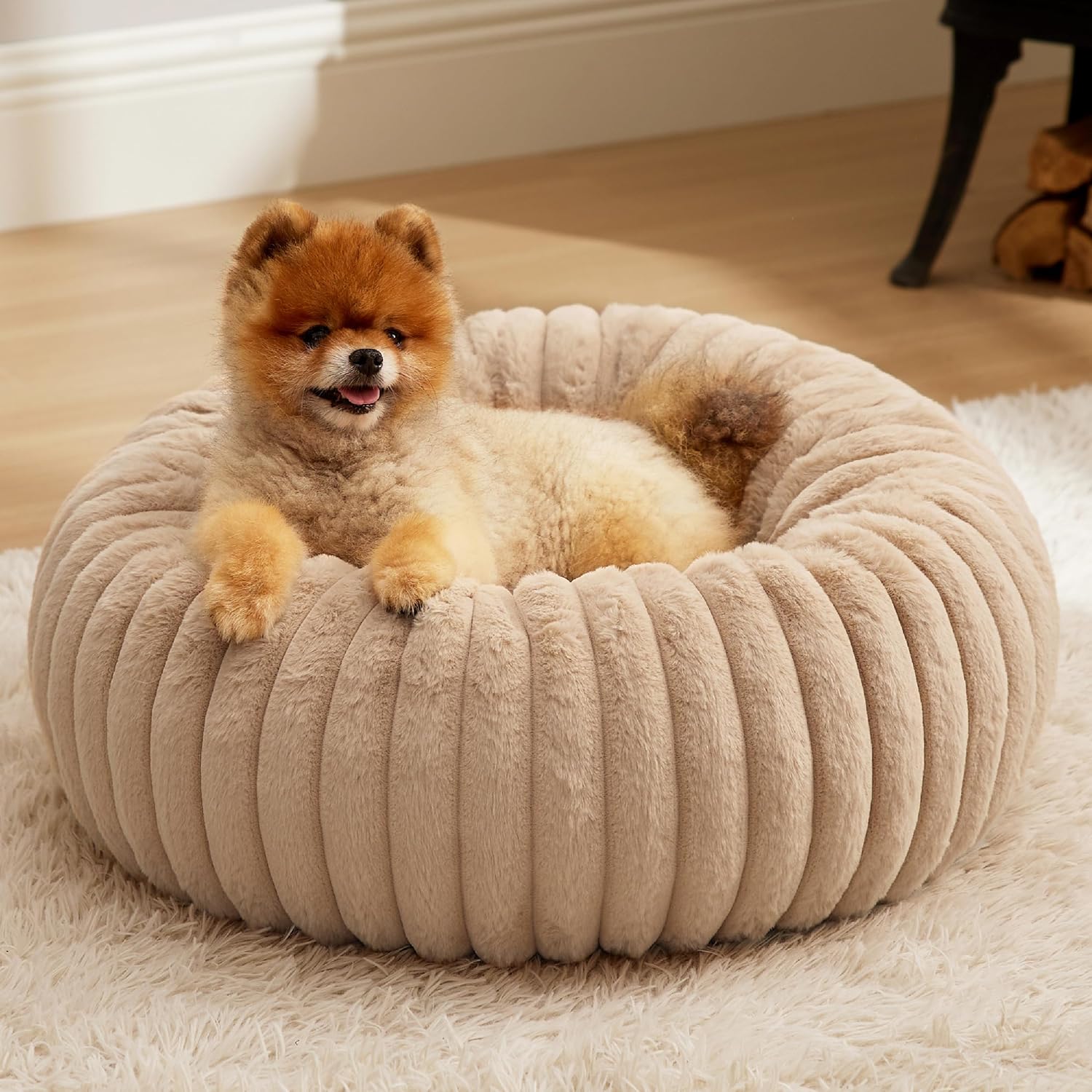 Bedsure Donut Small Dog Bed for Cozy Relaxation and Support