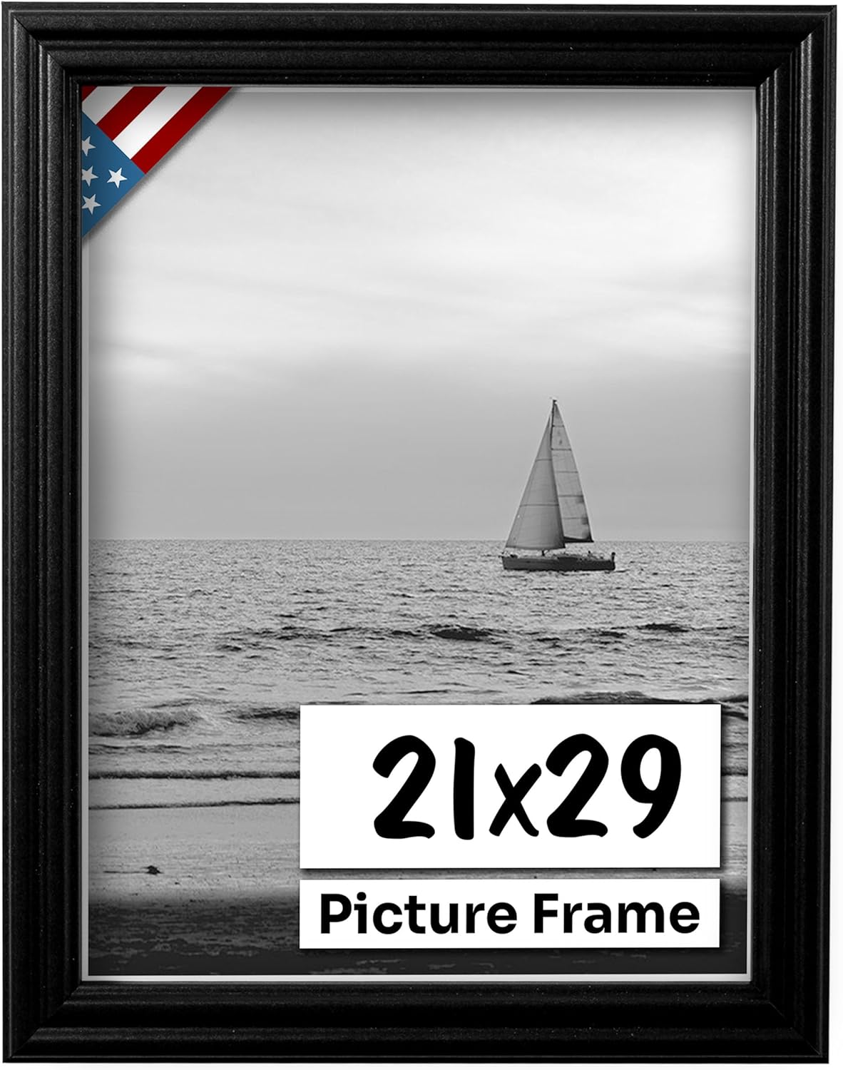Black 21x29 Picture Frame with UV-Blocking Plexiglass Protection