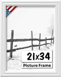White 21x34 Picture Frame.75 in Wide - Clean White Wall Frame