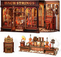 CUTEBEE Book Nook Kit - Bach Strings Miniature House Kit for Adults