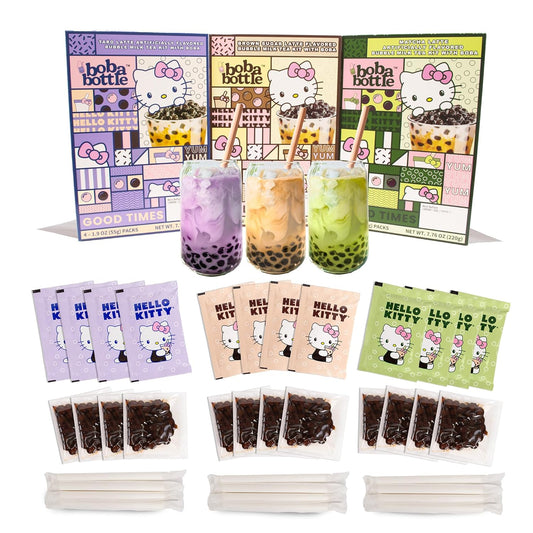 Hello Kitty Instant Boba Milk Tea Variety Kit for Sweet Treats