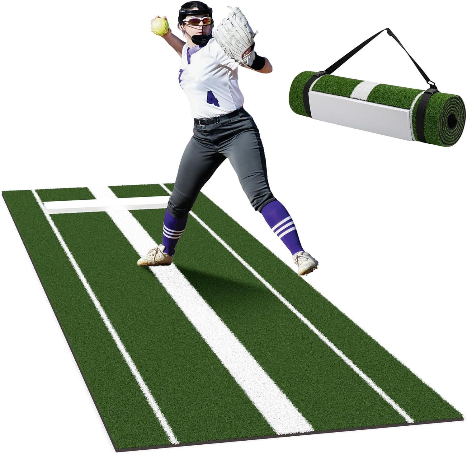 10 x 3 FT Softball Pitching Mat for Indoor & Outdoor Use