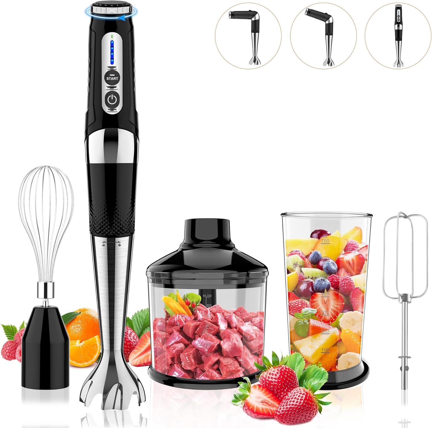TOOGEL Cordless 4-in-1 Hand Blender Set - Blend Anywhere!