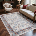 Zentavio 8x10 Washable Area Rug Vintage Floral - Low-Pile Non-Slip