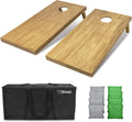 Wooden 4 ft x 2 ft Regulation Cornhole Boards - Stained Pine Set