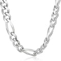 Men's Sterling Silver Figaro Link-Chain Necklace - Italian Rhodium