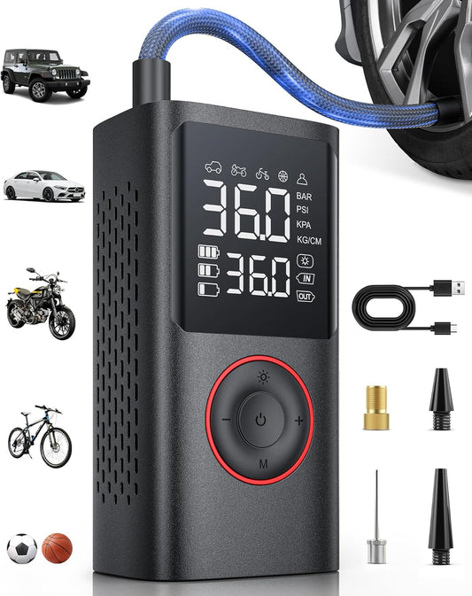 Powools Cordless Tire Inflator - Pump Anywhere! 
