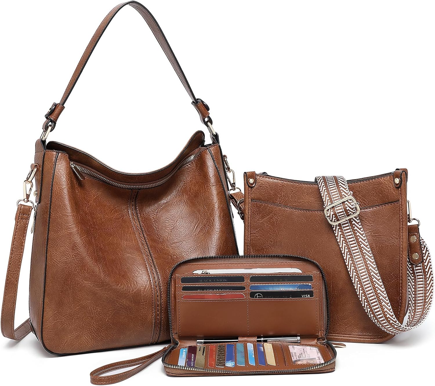 Purses for Women 3PCS Set - Large Leather Crossbody Bags