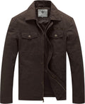 Men's Canvas Cotton Military Lapel Jacket - All-Season Durability