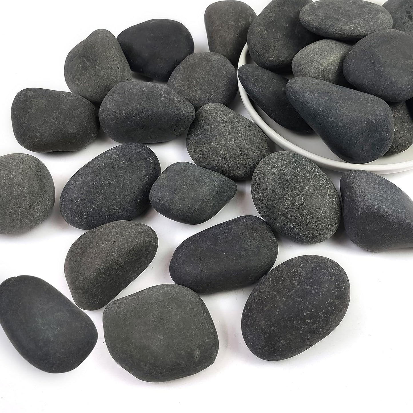 Natural Black River Rocks for Landscaping and Garden Decor