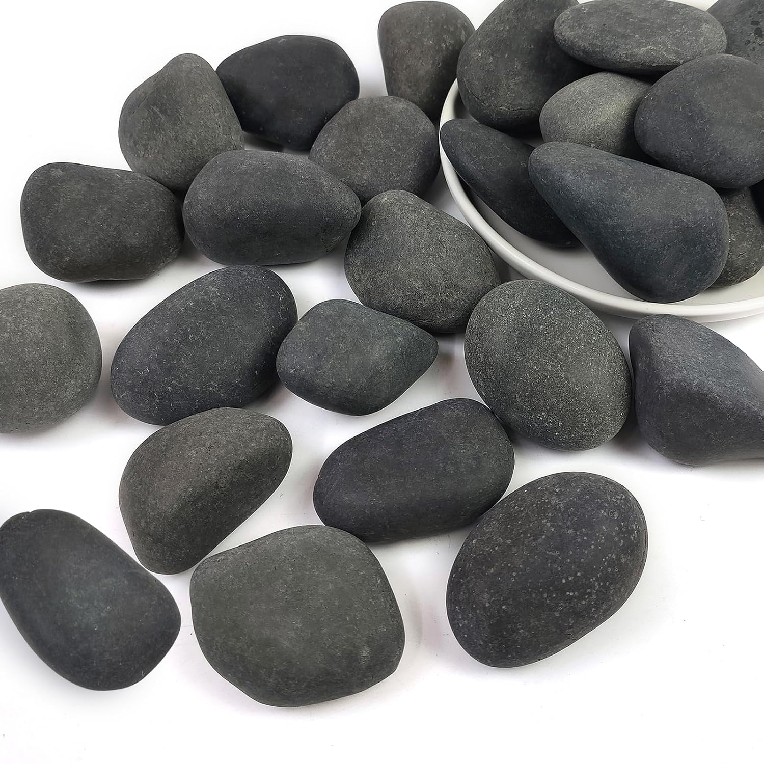 Natural Black River Rocks for Landscaping and Garden Decor