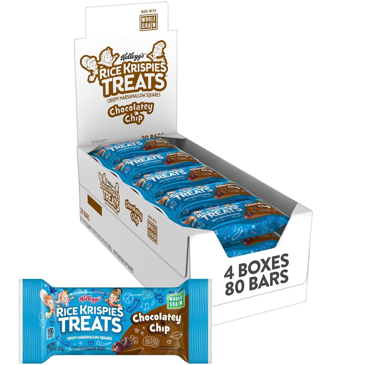 Rice Krispies Treats Marshmallow Snack Bars with Chocolatey Chips
