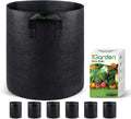 Grow Bags Tall 10 Gallon Grow Pots 6 Pack - Durable Fabric Planters