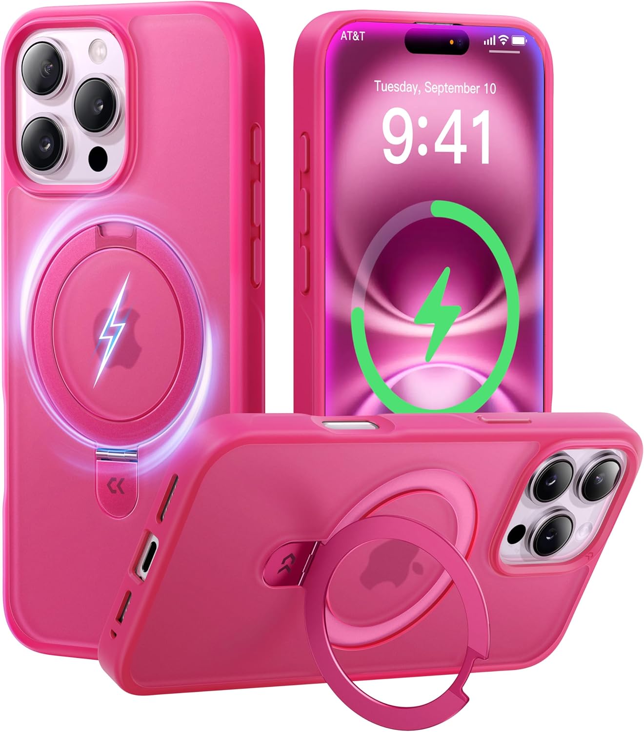CASEKOO 14 Pro Case with Magnetic Invisible Stand for iPhone