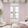 Pale Pink Linen Pinch Pleated Blackout Curtains 90 in - Nursery
