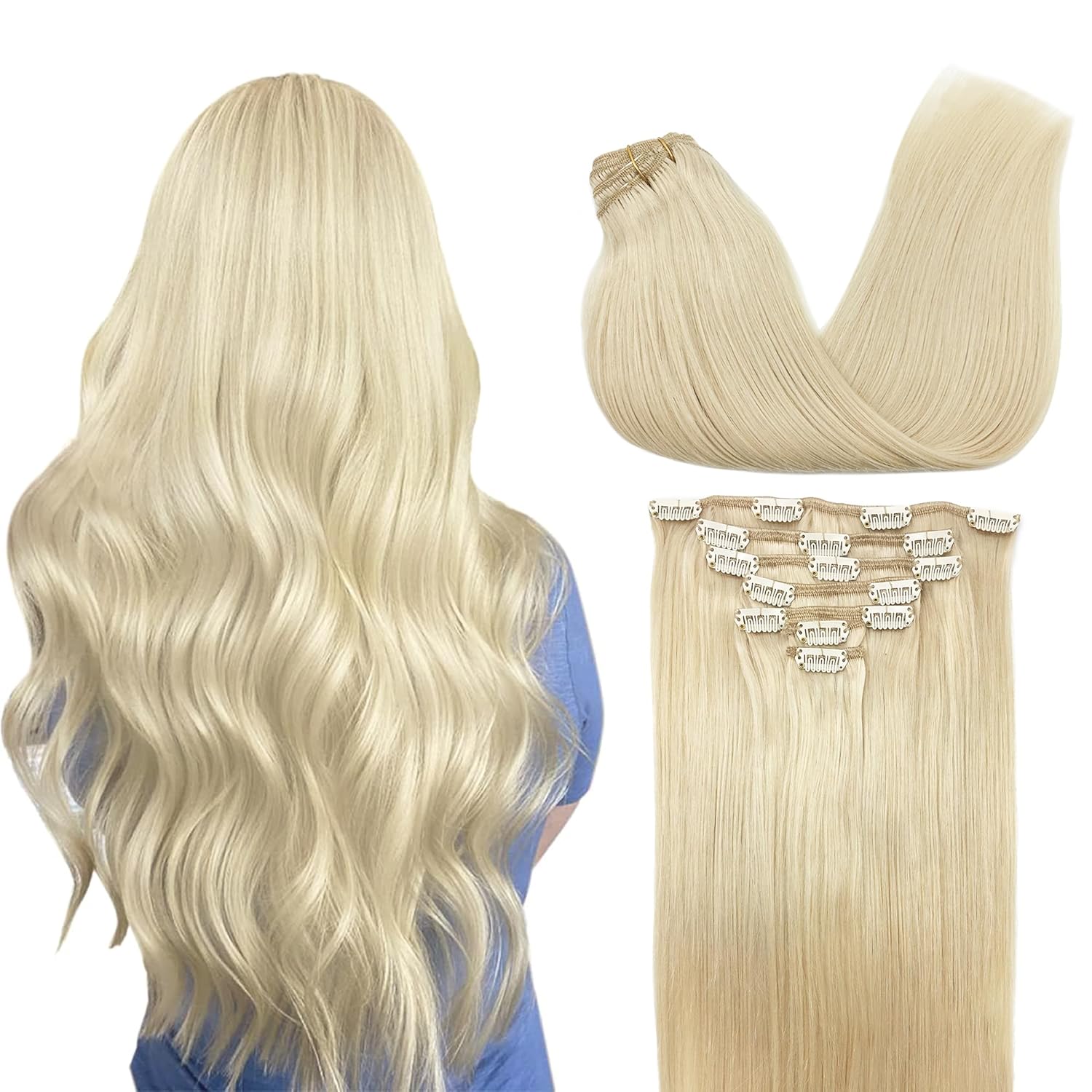Clip in Hair Extensions Real Human Hair for Luxurious Style