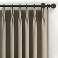 Taupe Pinch Pleated Linen Semi Sheer Curtains 96 in - Textured Linen