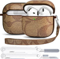 Retro PU Leather AirPods 4 Case - Cleaner Kit Included!