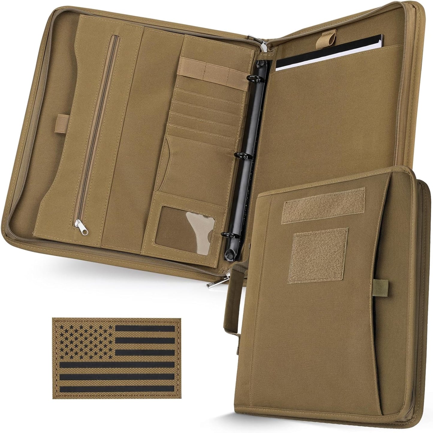 LIVANS Tactical Notebook Portfolio with Zipper and Storage