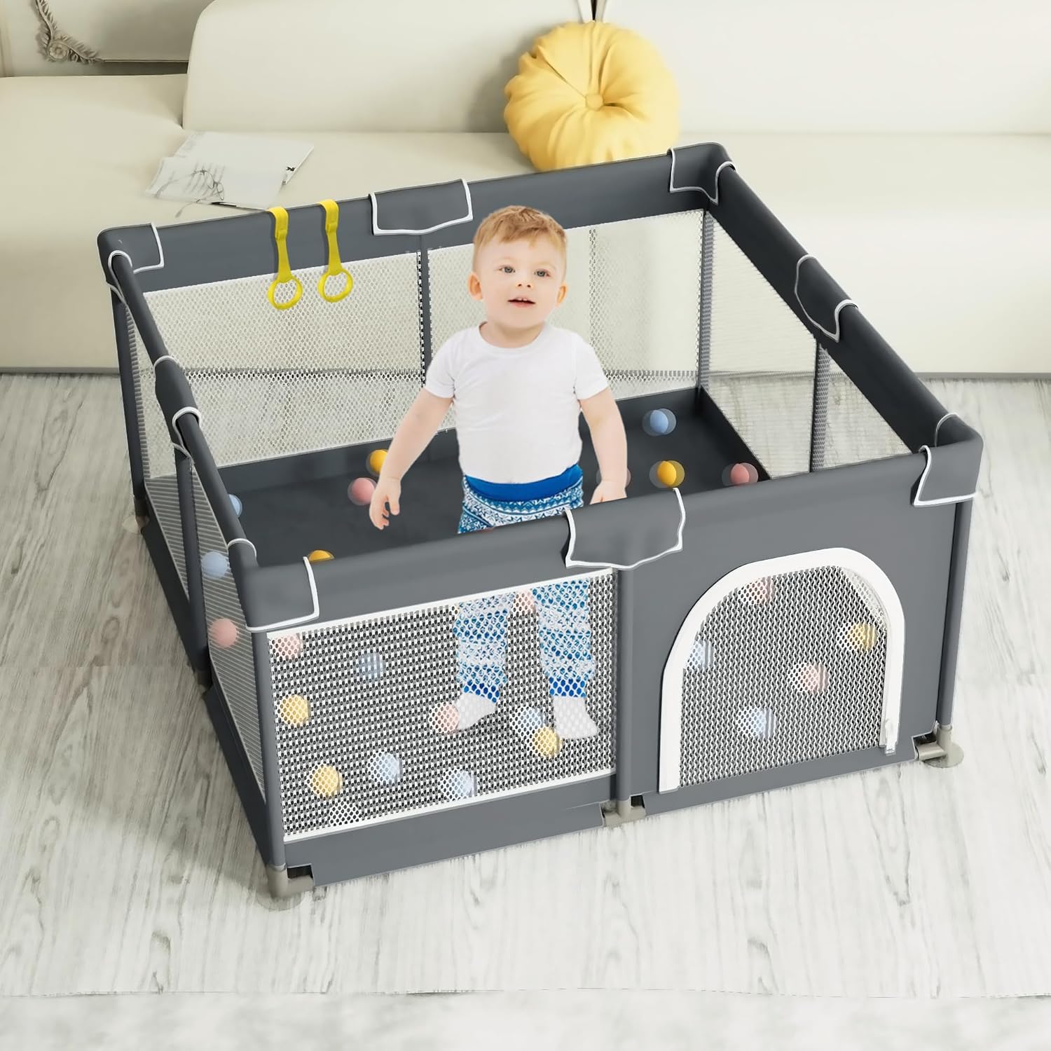 Spacious Safety Mesh Playpen for Babies - Grobeybees