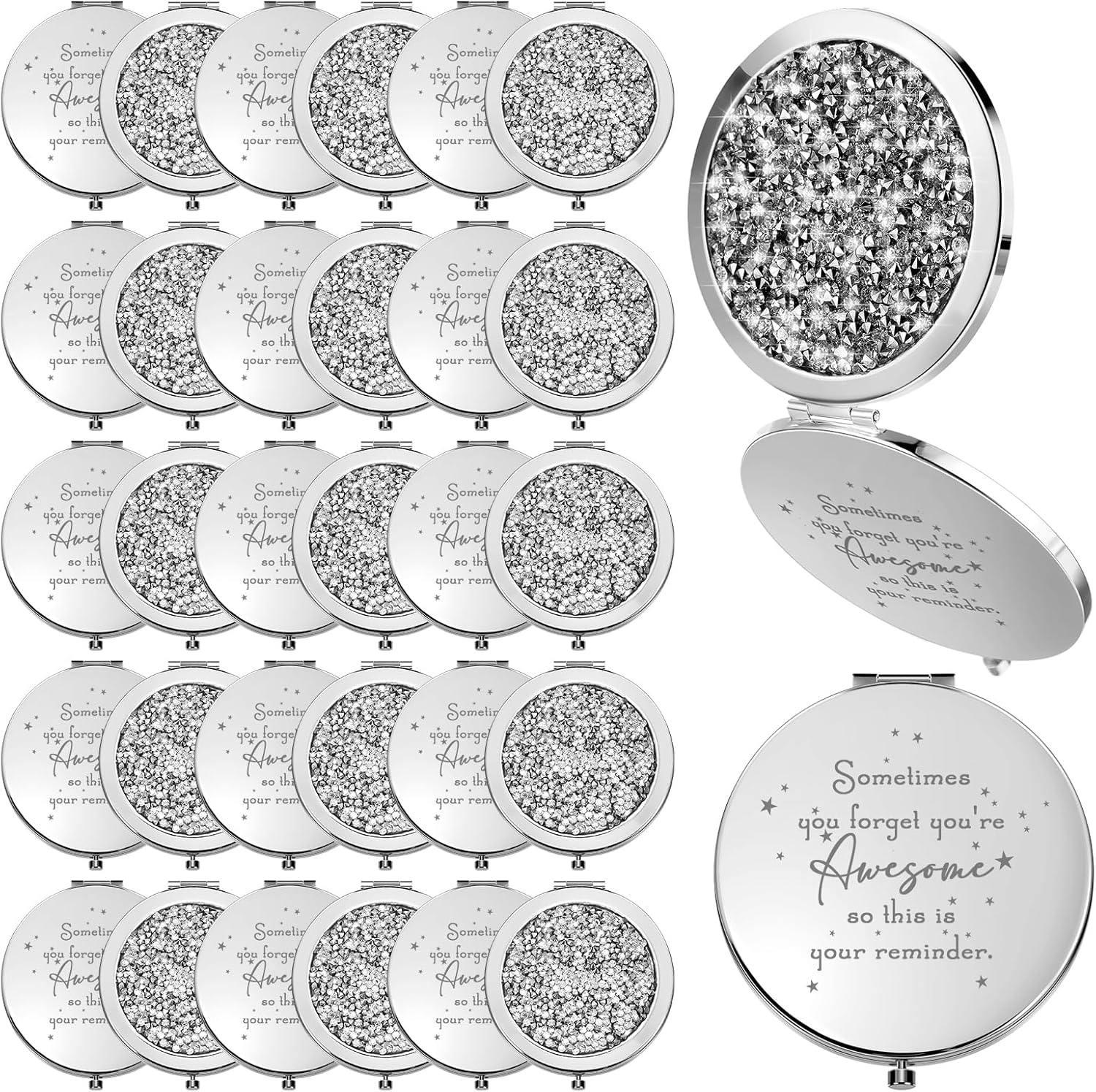 Inspirational Compact Mirror Set for Women - 30 Pcs Gift
