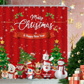Merry Christmas and Happy New Year Red Shower Curtain - Festive