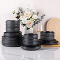 AmorArc Dinnerware Set for 8 - Wavy Rim Plates & Bowls Set
