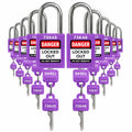 TRADESAFE Lockout Tagout Locks Set - 10 Purple Loto Locks