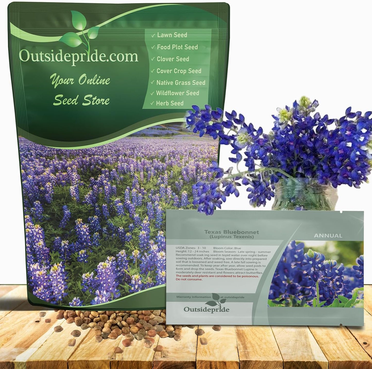 Texas Bluebonnet Seeds - Vibrant Annual Wildflower for Gardens