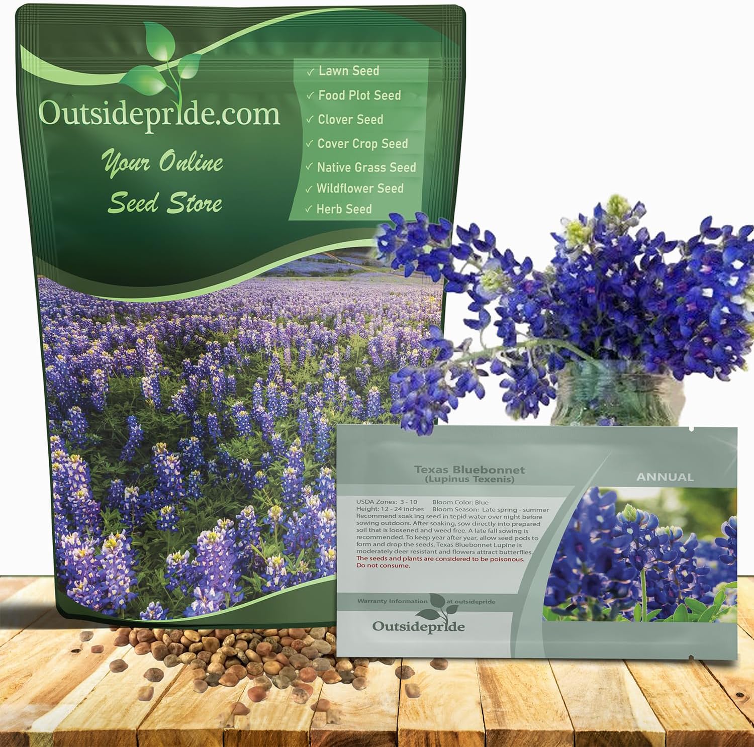 Texas Bluebonnet Seeds - Vibrant Annual Wildflower for Gardens