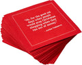 Christmas Quotes Cocktail Napkins - Festive Red - 50 pcs