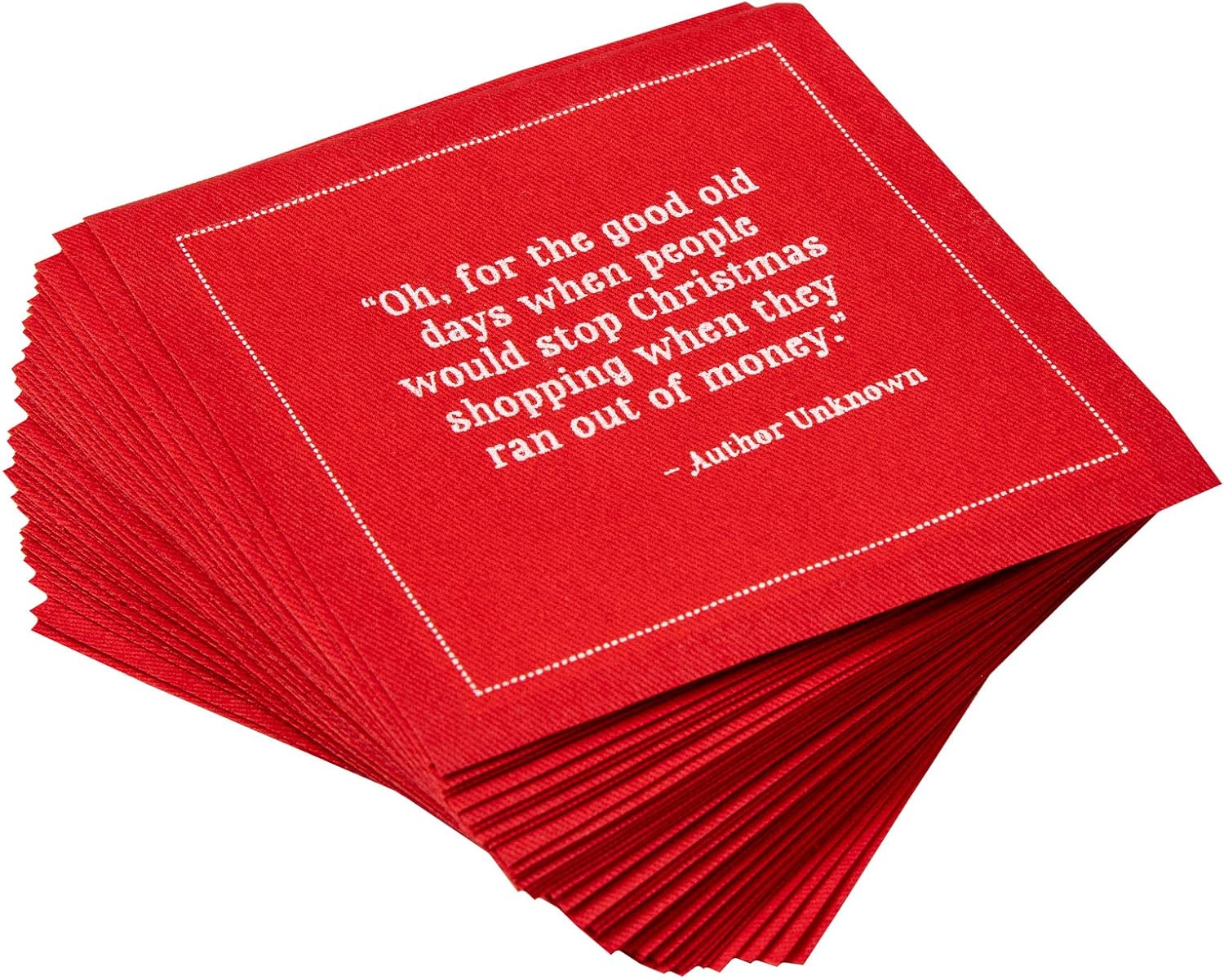 Christmas Quotes Cocktail Napkins - Festive Red - 50 pcs