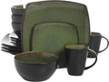 Gibson Elite Soho Lounge 16 Piece Dinnerware Set, Green - Contemporary