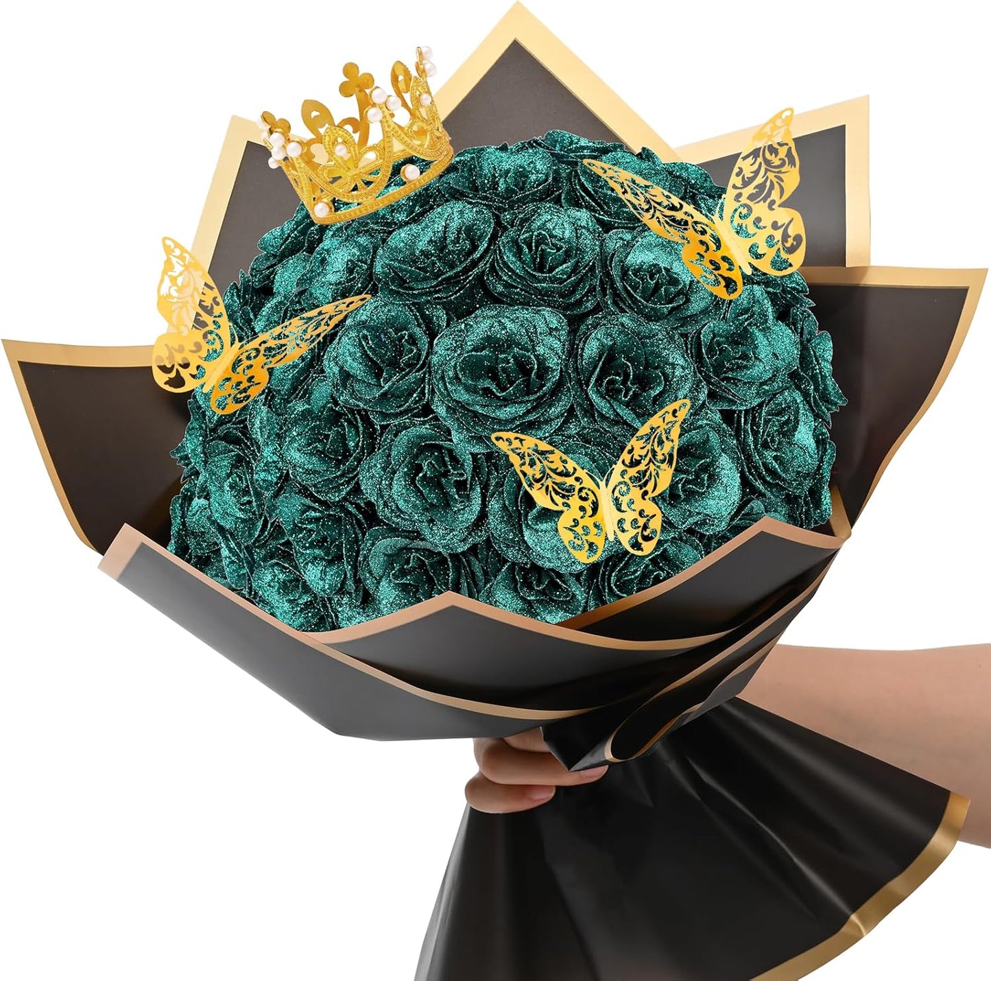 DIY Glitter Roses Bouquet for Creative Gifts and Celebrations