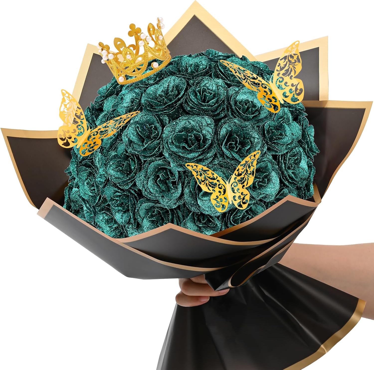 DIY Glitter Roses Bouquet for Creative Gifts and Celebrations