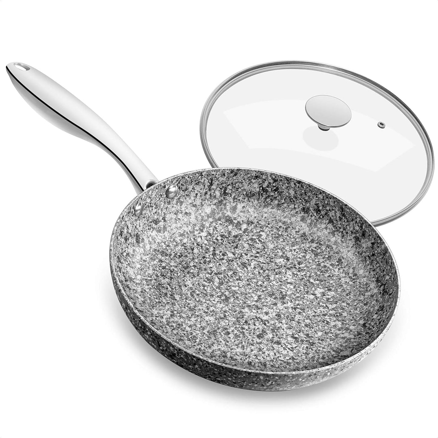 Nonstick 12 Inch Frying Pan with Lid for Healthy Cooking