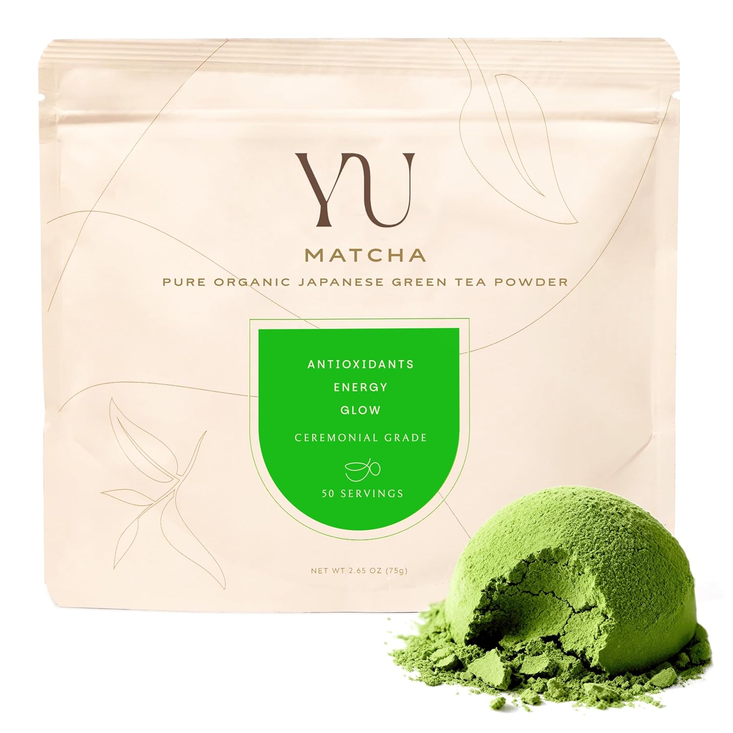 Yu Tea Organic Ceremonial Grade Matcha Powder for Wellness