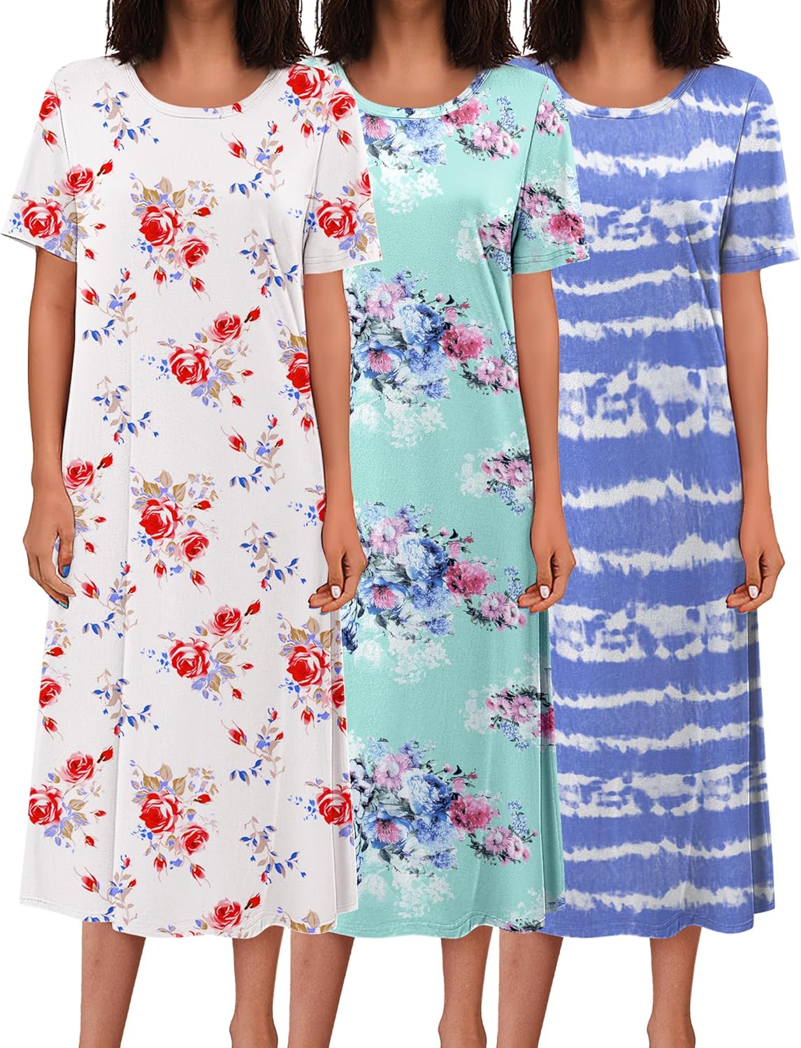 Ekouaer Long Nightgowns for Women - Soft Plus Size Sleepwear