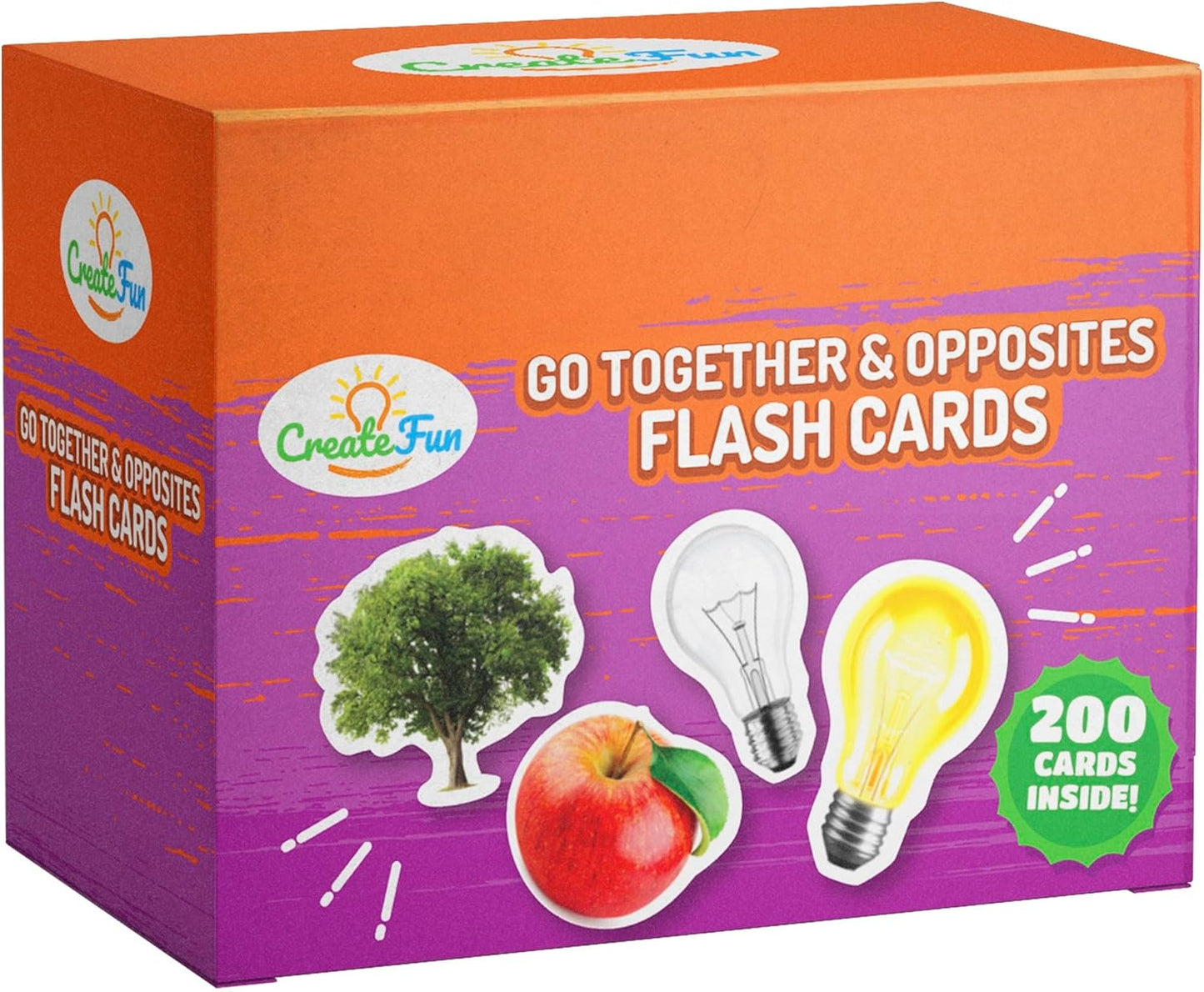 200 Go Together and Opposites Flash Cards Set for Learning Fun