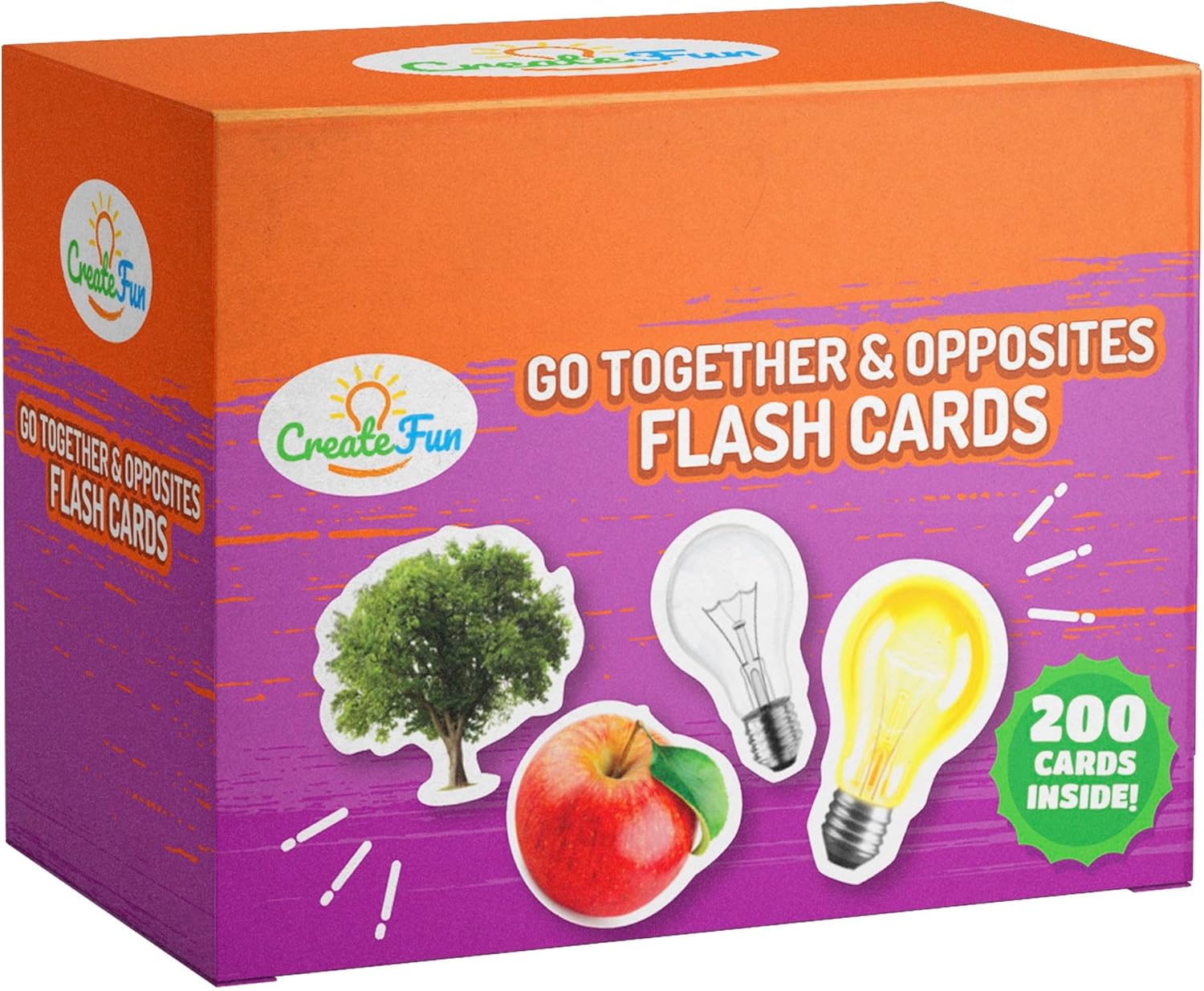 200 Go Together and Opposites Flash Cards Set for Learning Fun