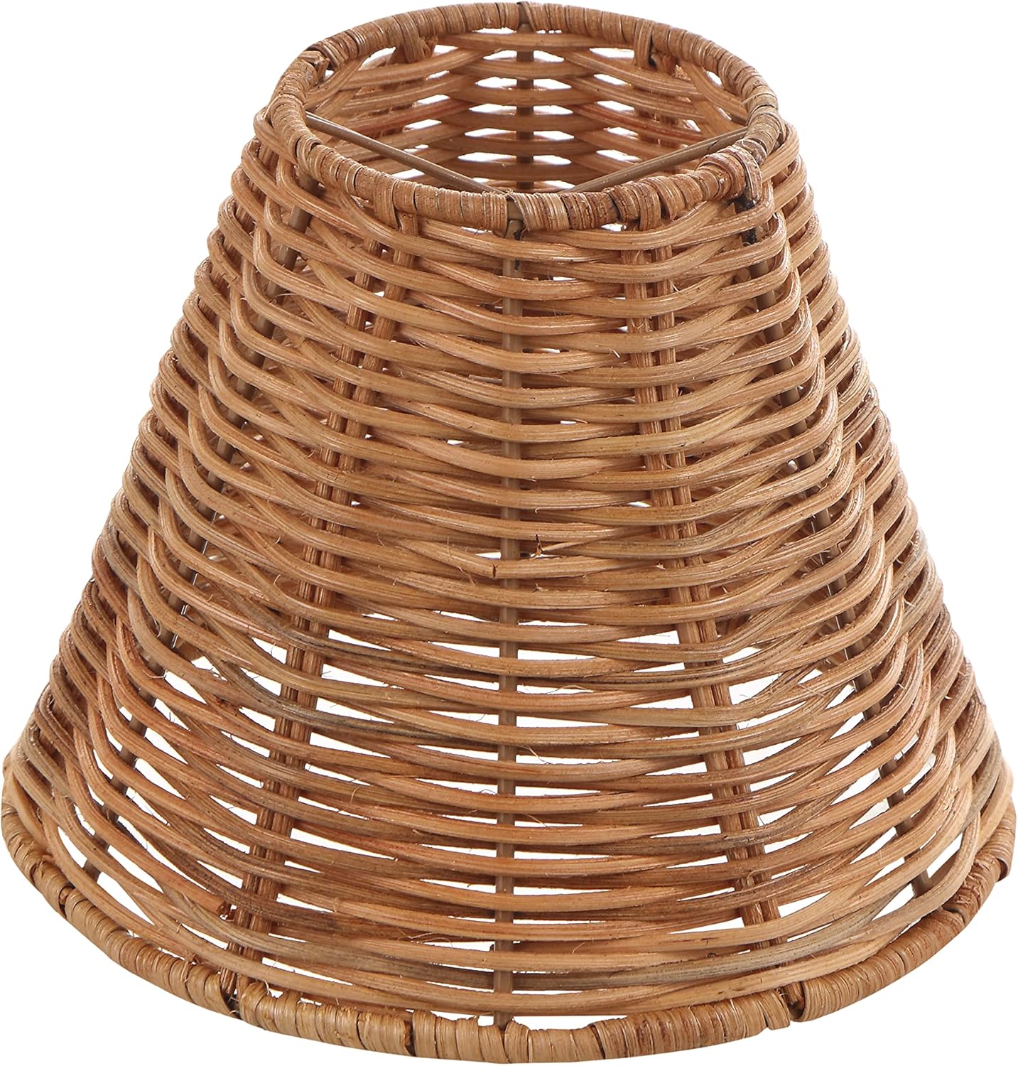 Empire Clip-On Chandelier Lamp Shade in Natural Rattan Design