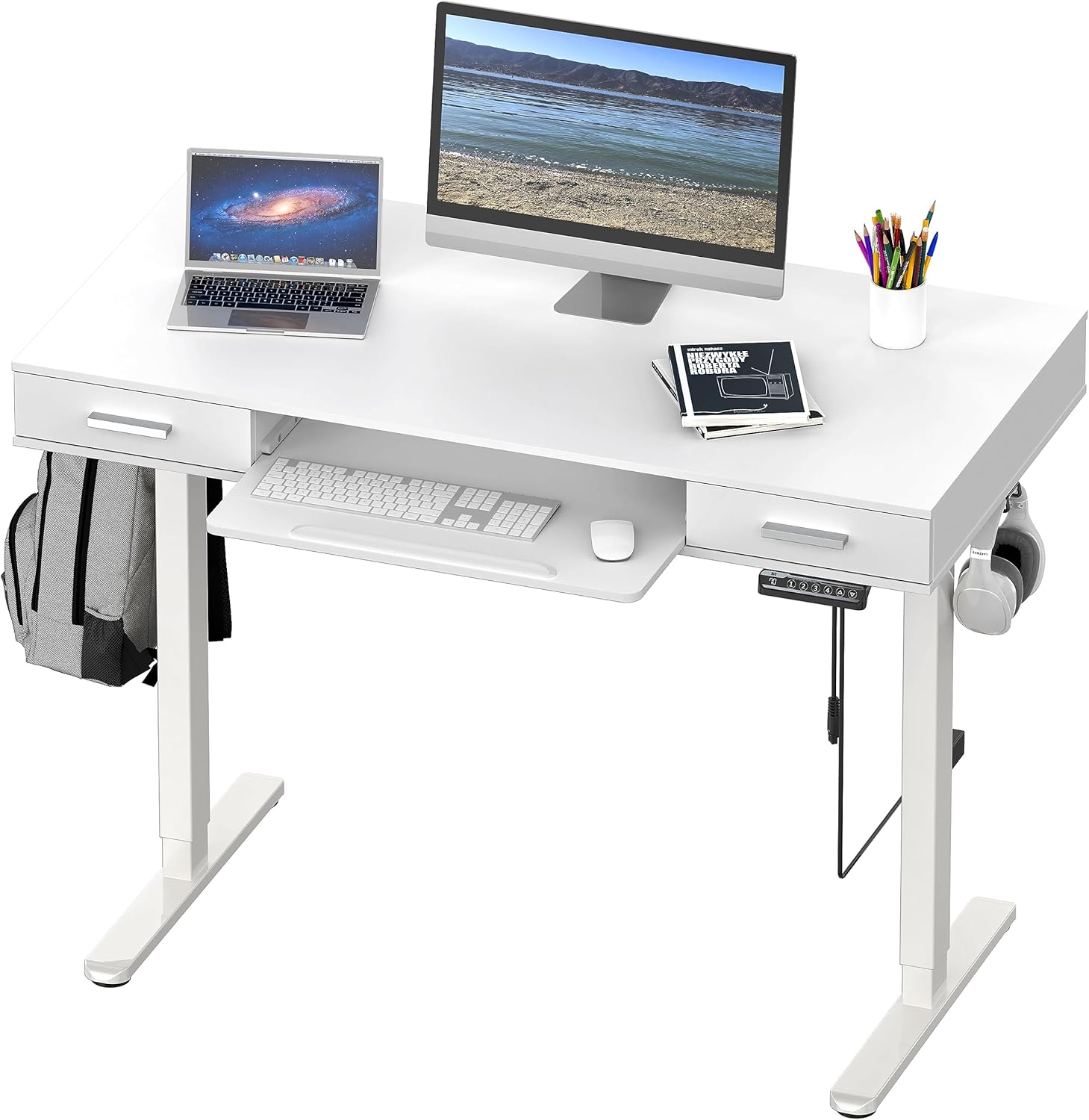 Height Adjustable Desk with Storage