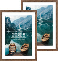20x28 Picture Frame Set of 2 Rustic Black Wood Style - Versatile Wall