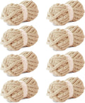 khaki Chunky Yarn for Hand Knitting - Plush Chenille 8 PCS Set